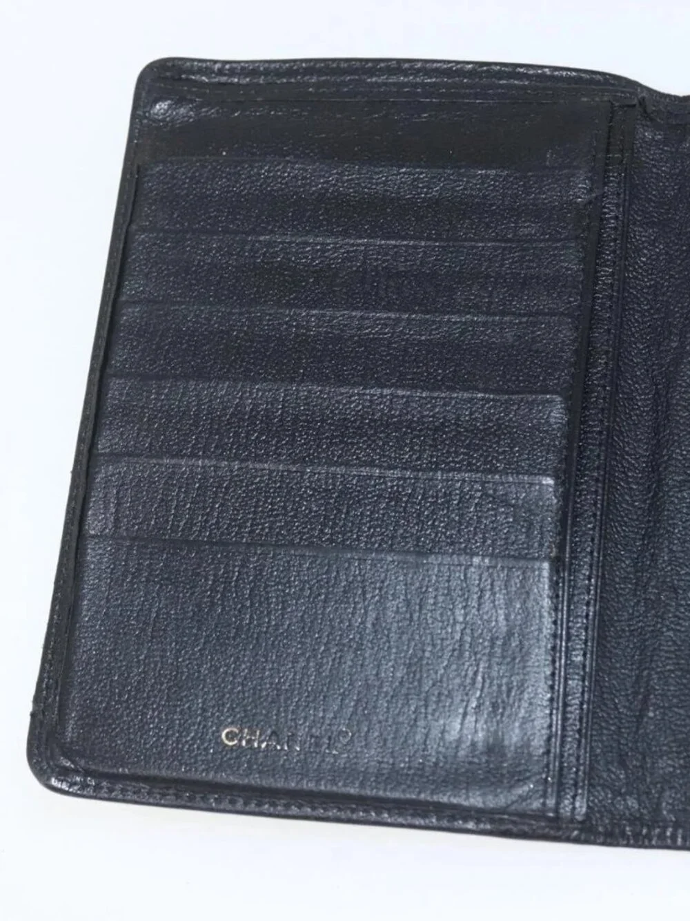 CHANEL Day Planner Cover Leather Black Gold CC Auth 157492
